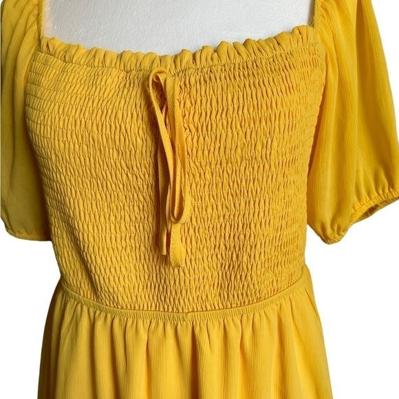 Byinns Sweetheart Neckline Dress Smocked Puff Short Sleeve Dress Size Large - Picture 9 of 17